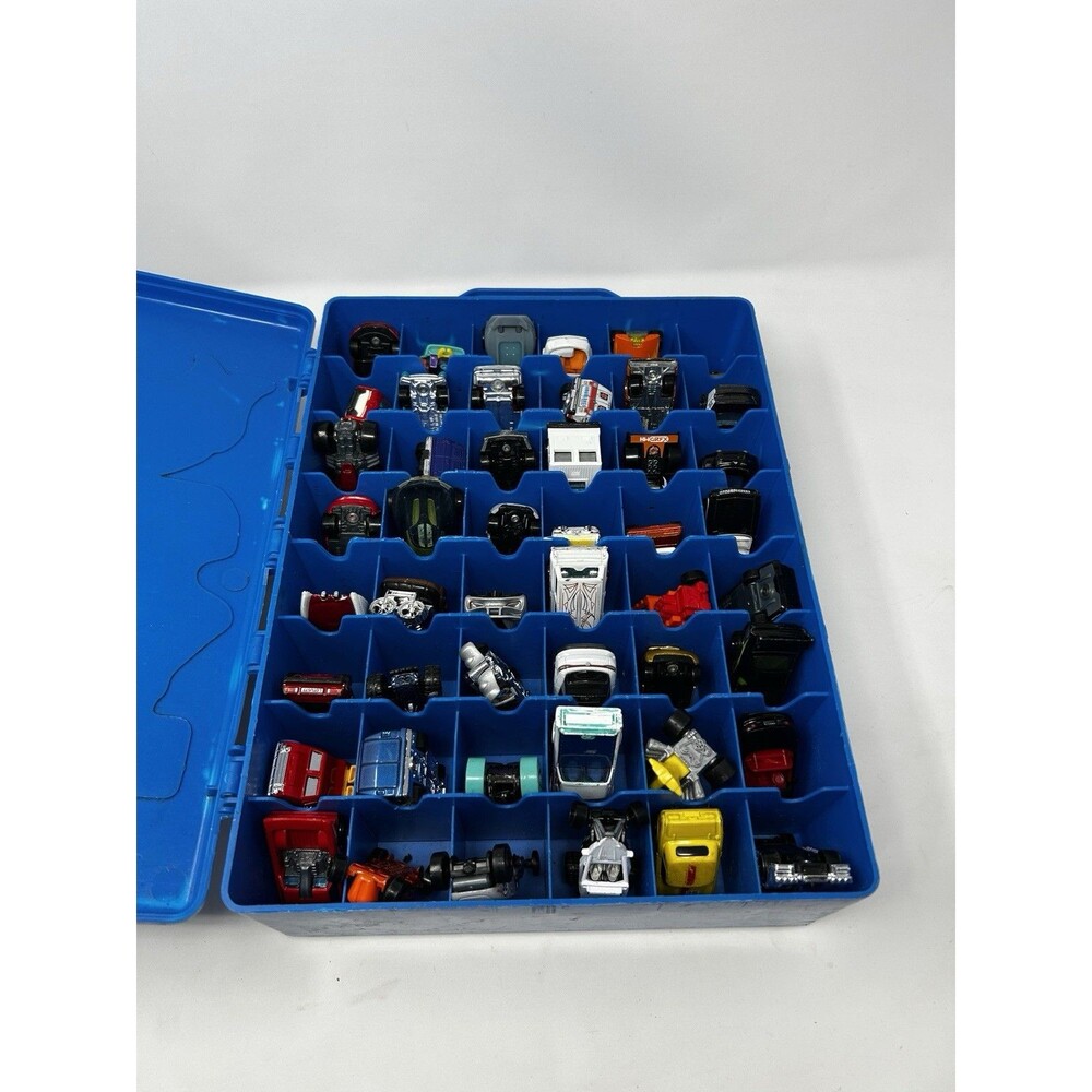 Hot Wheels 48 Car Carry Case Blue 2001 Tara Toys w/ Mixed Diecast Cars Lot